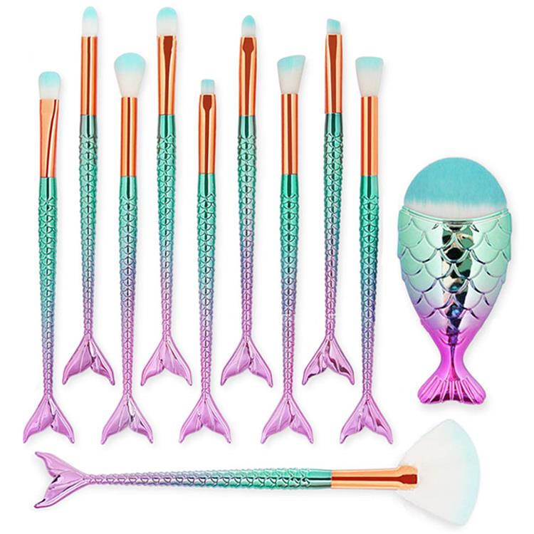 11PCS Косметикалық Қабақ Бояуы Үшін Mermaid Макияж Brеткасы жиынтығы