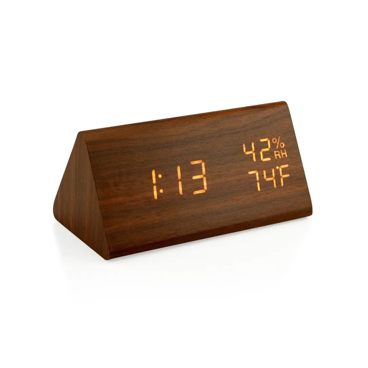 Home Decor Cube Портативті ағаш Сандық жарықдиодты жарықдиодты дабыл