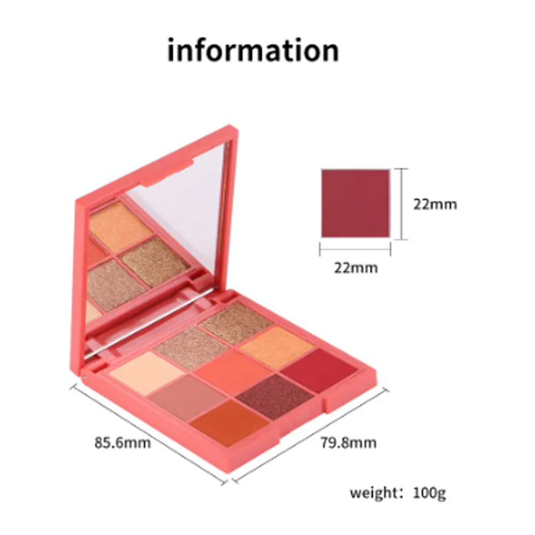 Макияж жылтыратқыш Matte 9 түсті төртбұрышты қабақ бояуы