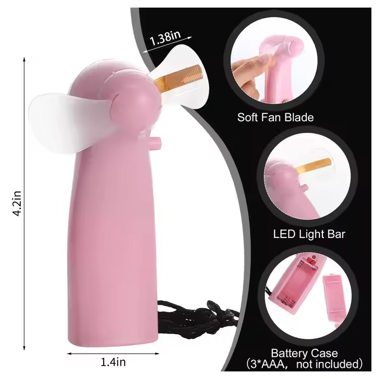 Жаңа мини-портативті ыңғайлы жарық диоды Желдеткіш батарея желдеткіші